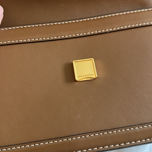 Tory Burch T Monogram MINI Leather Shoulder Bag in Moose - Picture 15 of 16